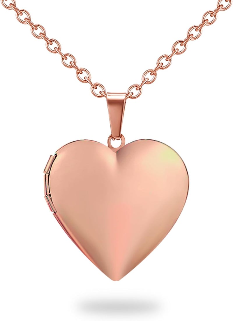 PHOCKSIN Locket Necklace for Women Black/Gold/Silver Locket Necklace Oval/Round/Heart Photo Necklace New Years Gifts for Girls - Image 1